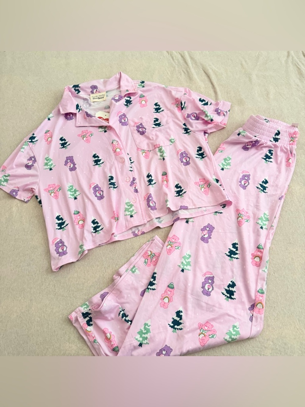 NWT Munki munki x Care Bears 2 pcs pijamas set